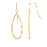 14K Yellow Gold Graduated Open Oval Dangle Earring